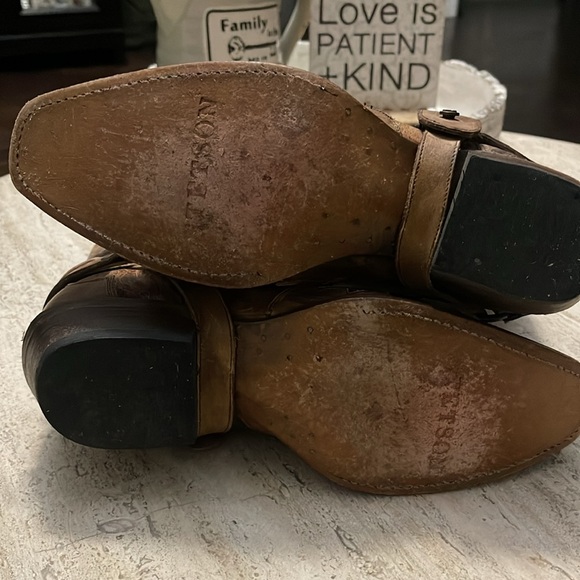 STETSON Men’s Outlaw Bad Guy Harness Boots Tru X Lug Sole Handcrafted Tan Size 9 - Picture 13 of 16